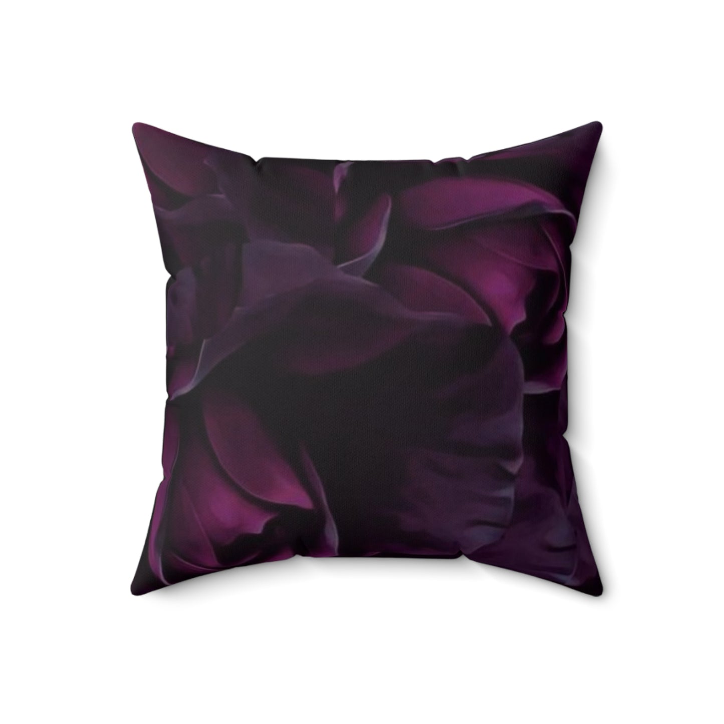 Dark Purple Floral Square Pillow