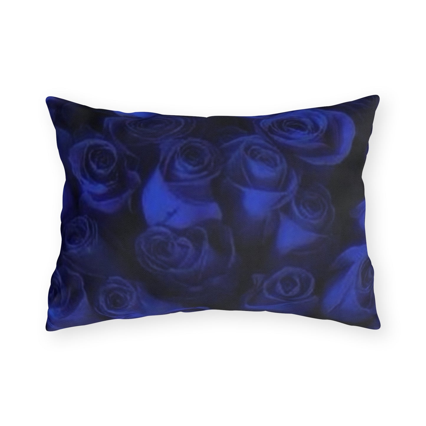 Dark Blue Roses Outdoor Pillow