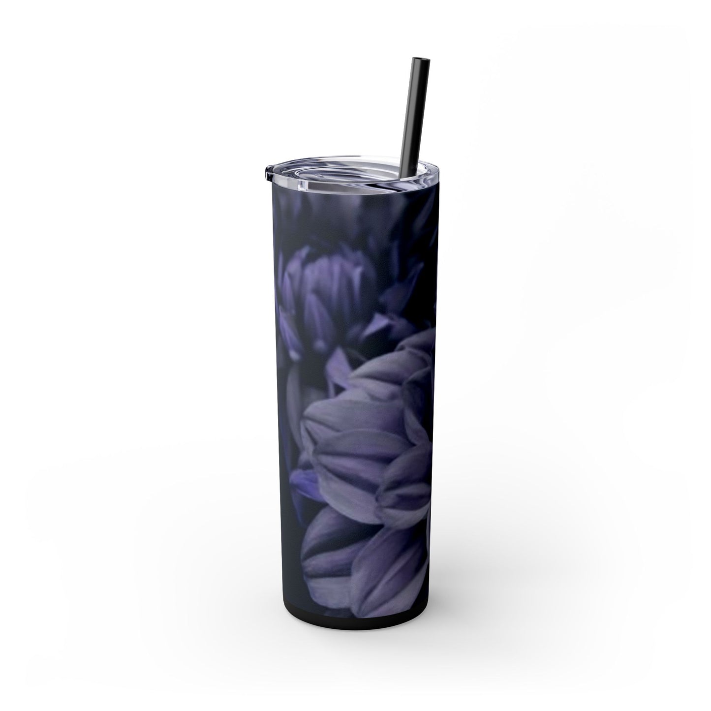 Blue Dahlia Floral Skinny Tumbler – Durable Stainless Steel 20 oz