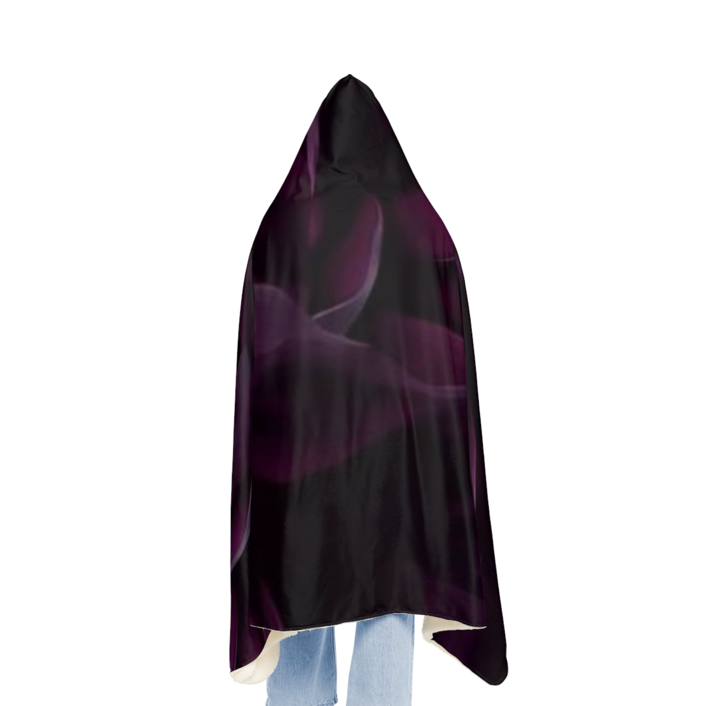 Dark Purple Floral Hood Blanket