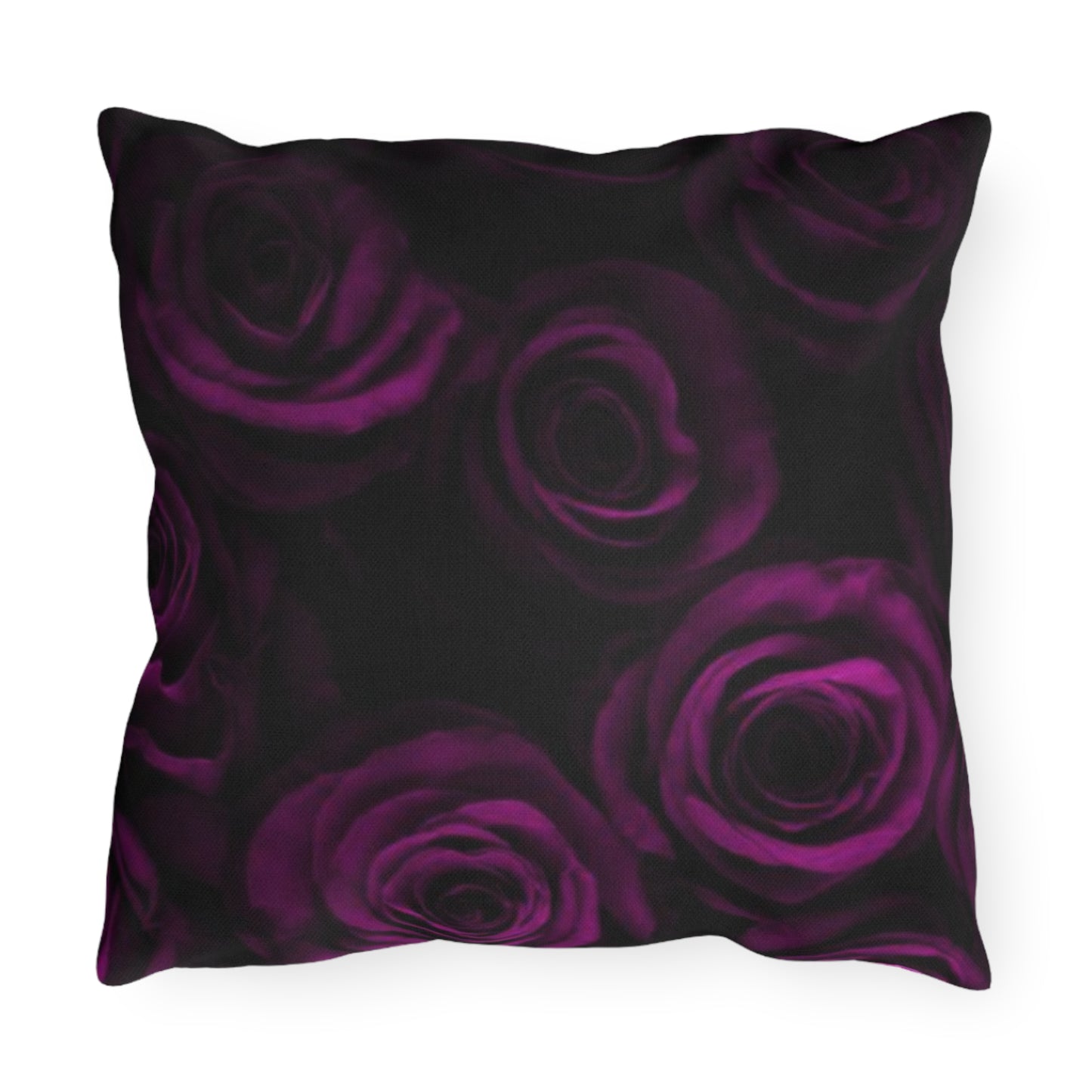 Dark Purple Roses Outdoor Pillow