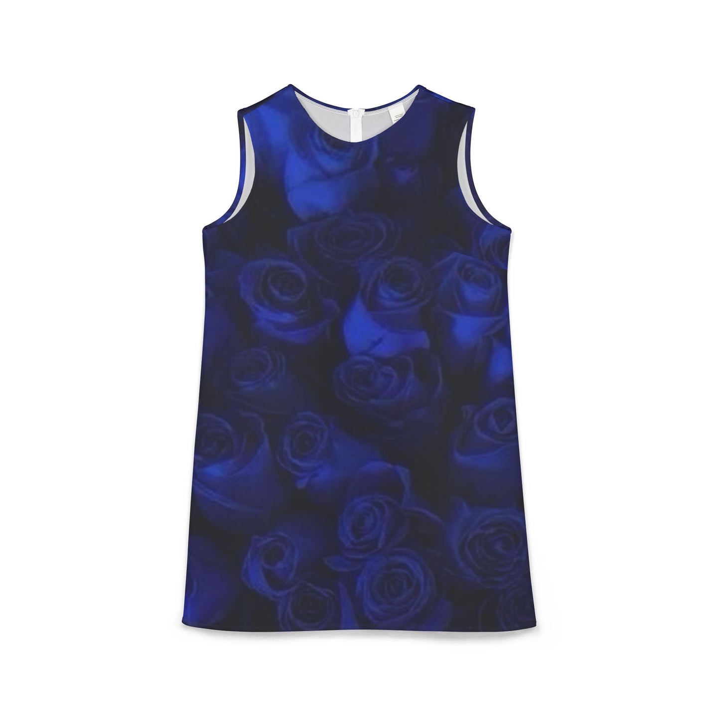 Dark Blue Roses Sleeveless Dress