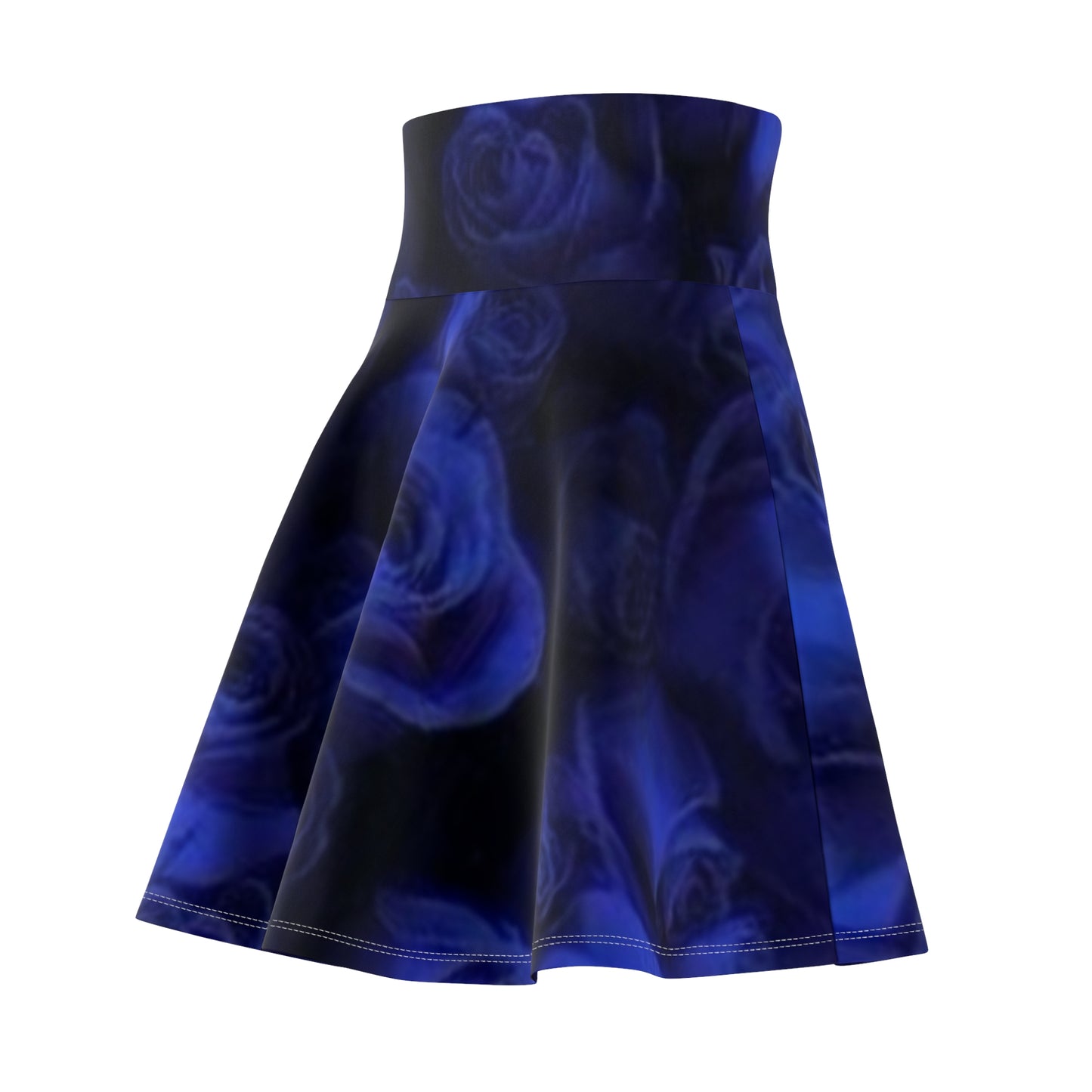 Dark Blue Roses Skater Skirt