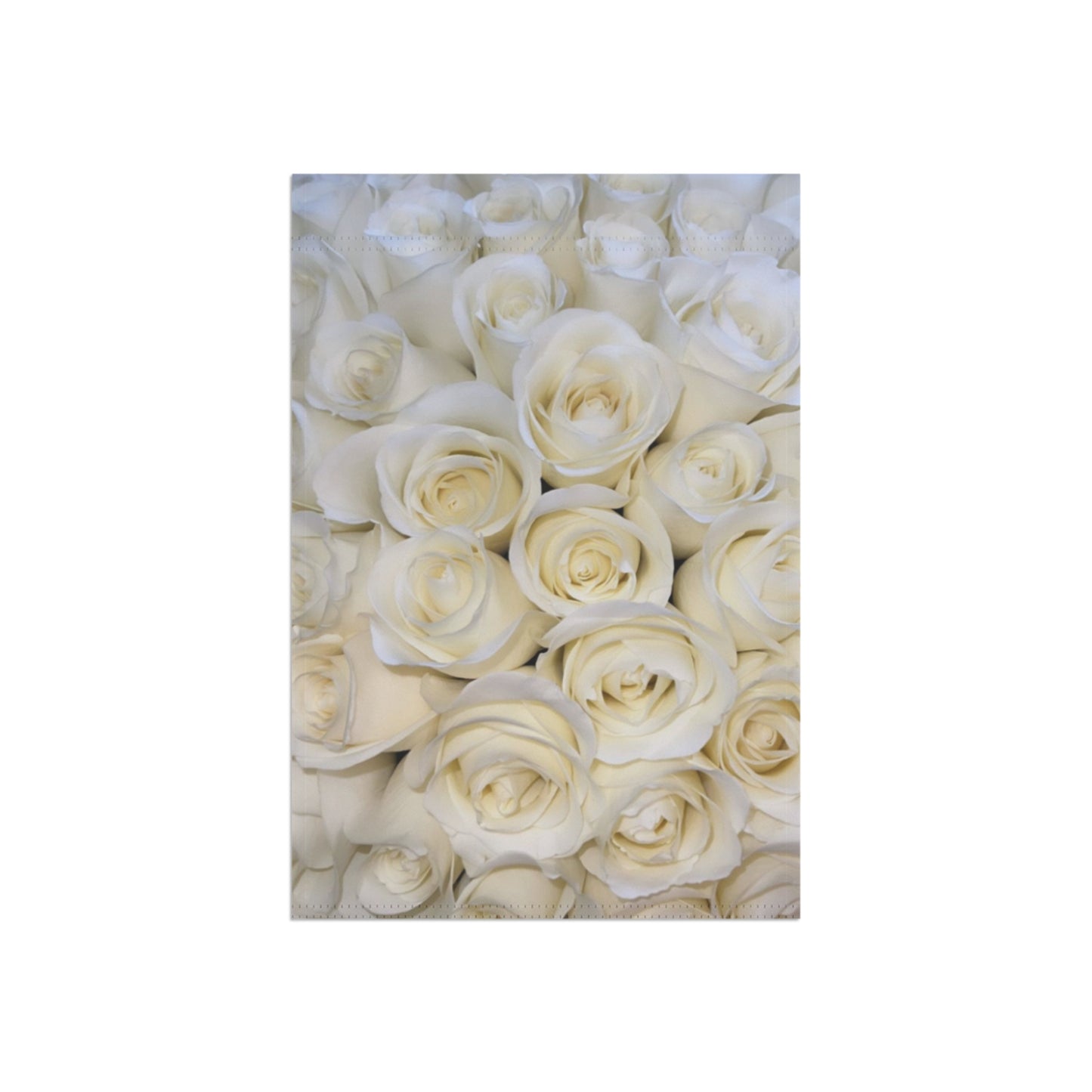 White Roses Floral Garden and House Banner – Elegant Yard Flag