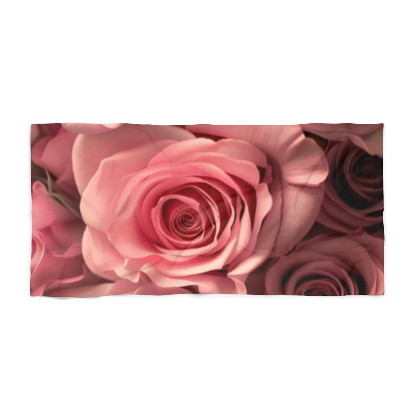 Pink Roses Beach Towel