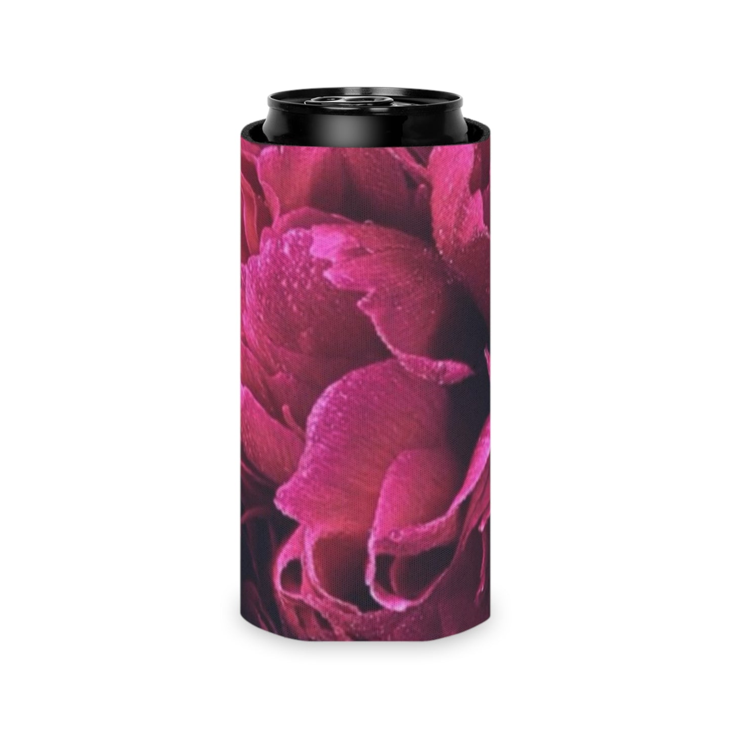 Floral Can Cooler - Magenta Floral Design