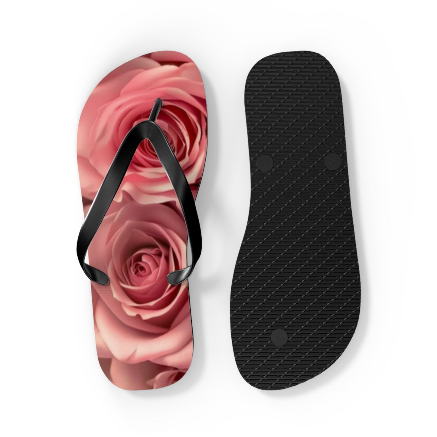 Pink Roses Flip Flops