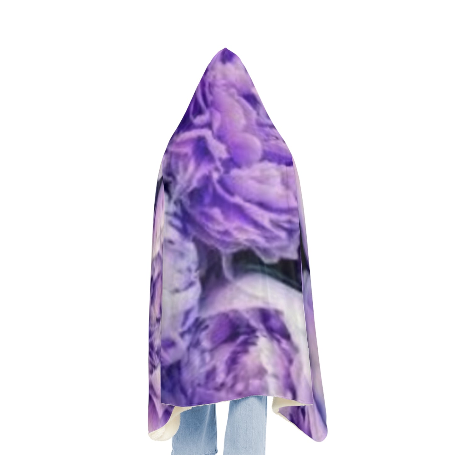 Purple Peony Floral Hooded Blanket – Snuggly Elegance