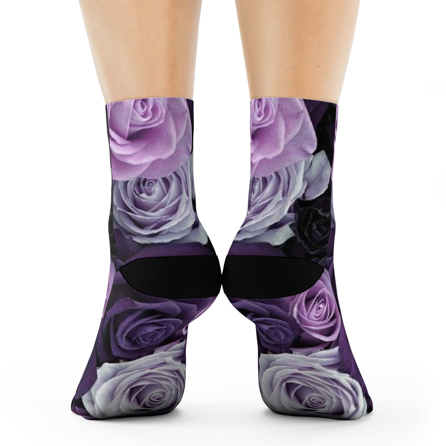 Purple Roses Crew Socks