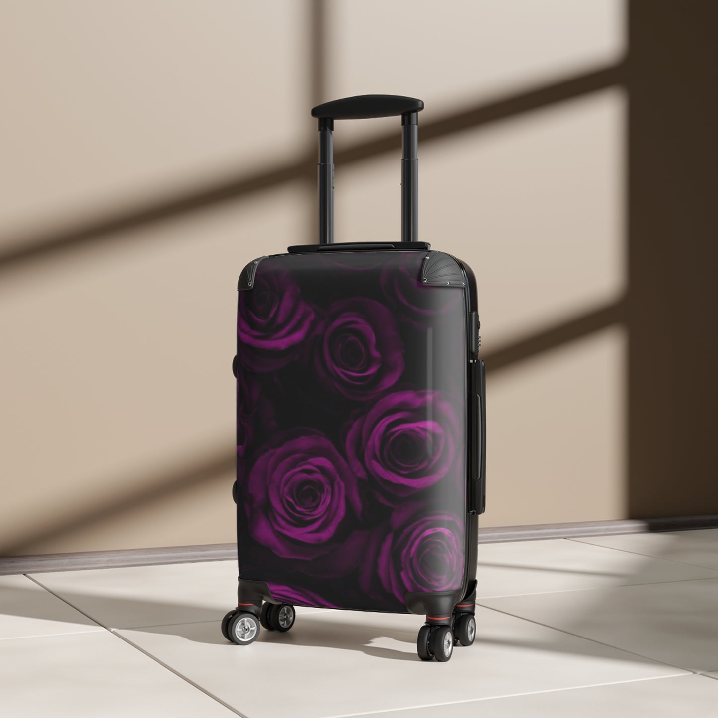 Dark Purple Roses Suitcase