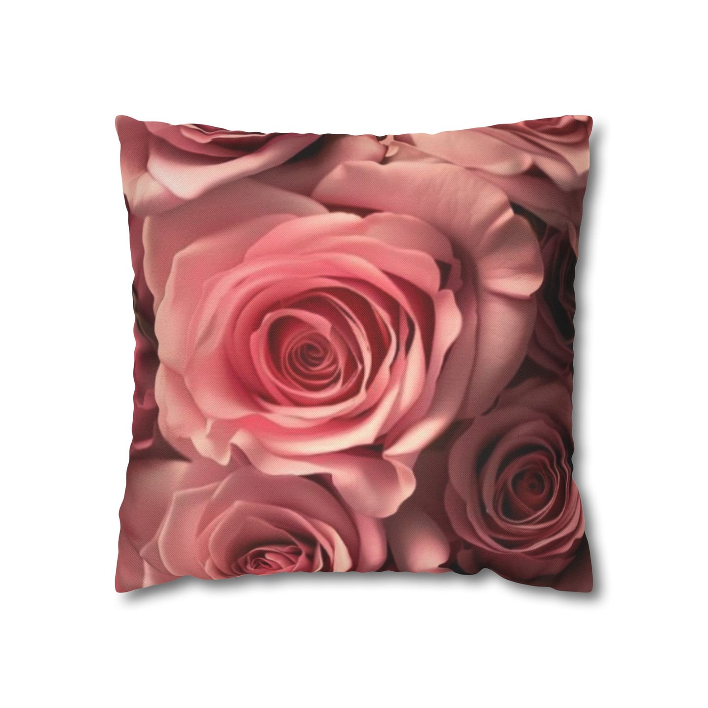 Pink Roses Square Pillowcase