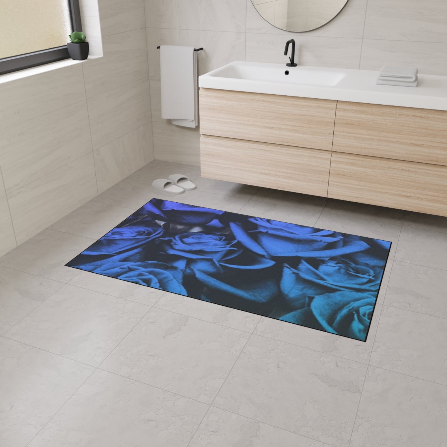Blue Roses Heavy Duty Floor Mat