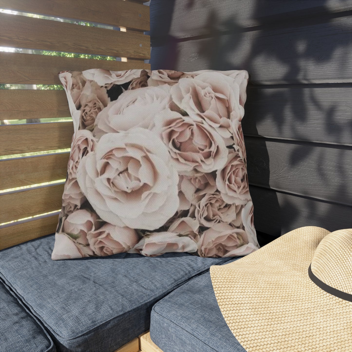 Light Pink Roses Outdoor Pillow