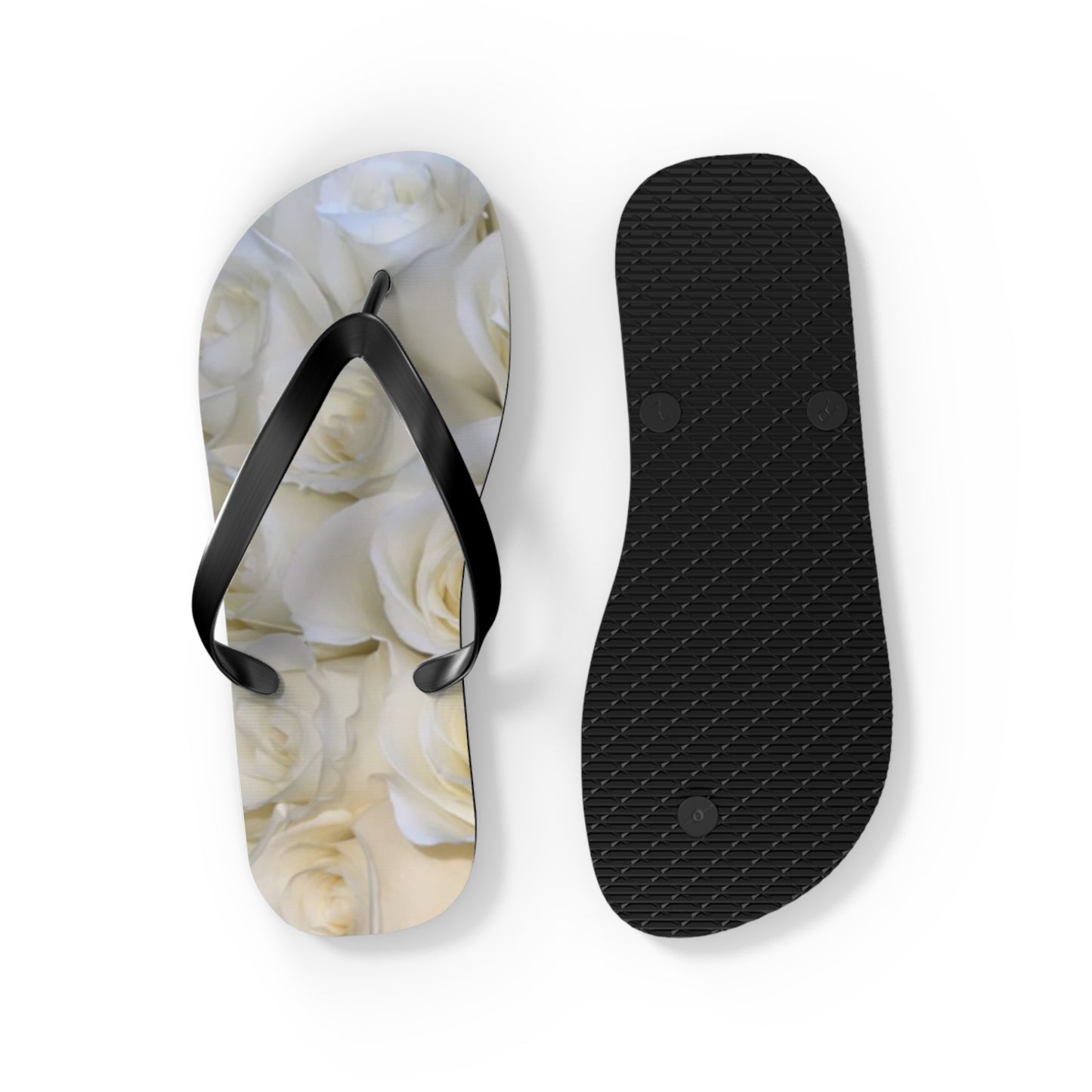 White Roses Flip Flops