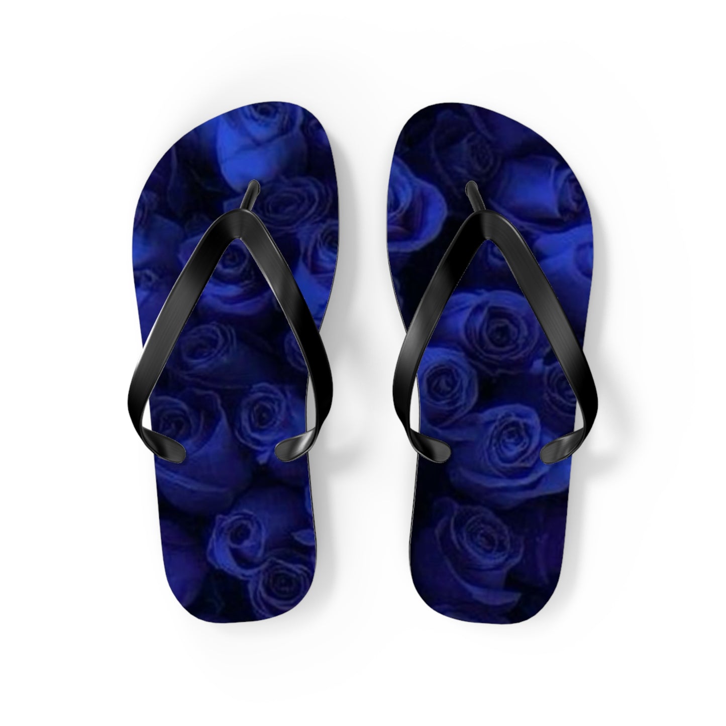 Dark Blue Roses Flip Flops