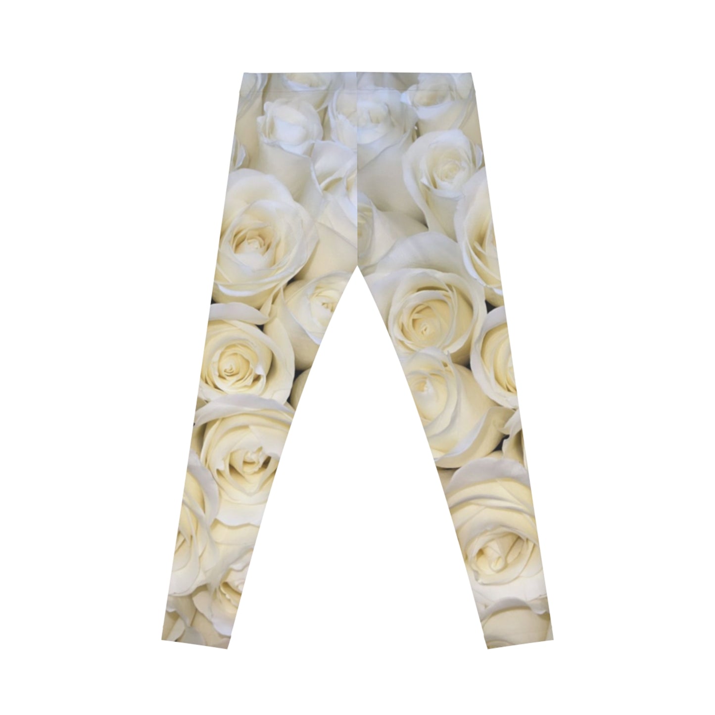 White Roses Comfortable Floral Casual Leggings