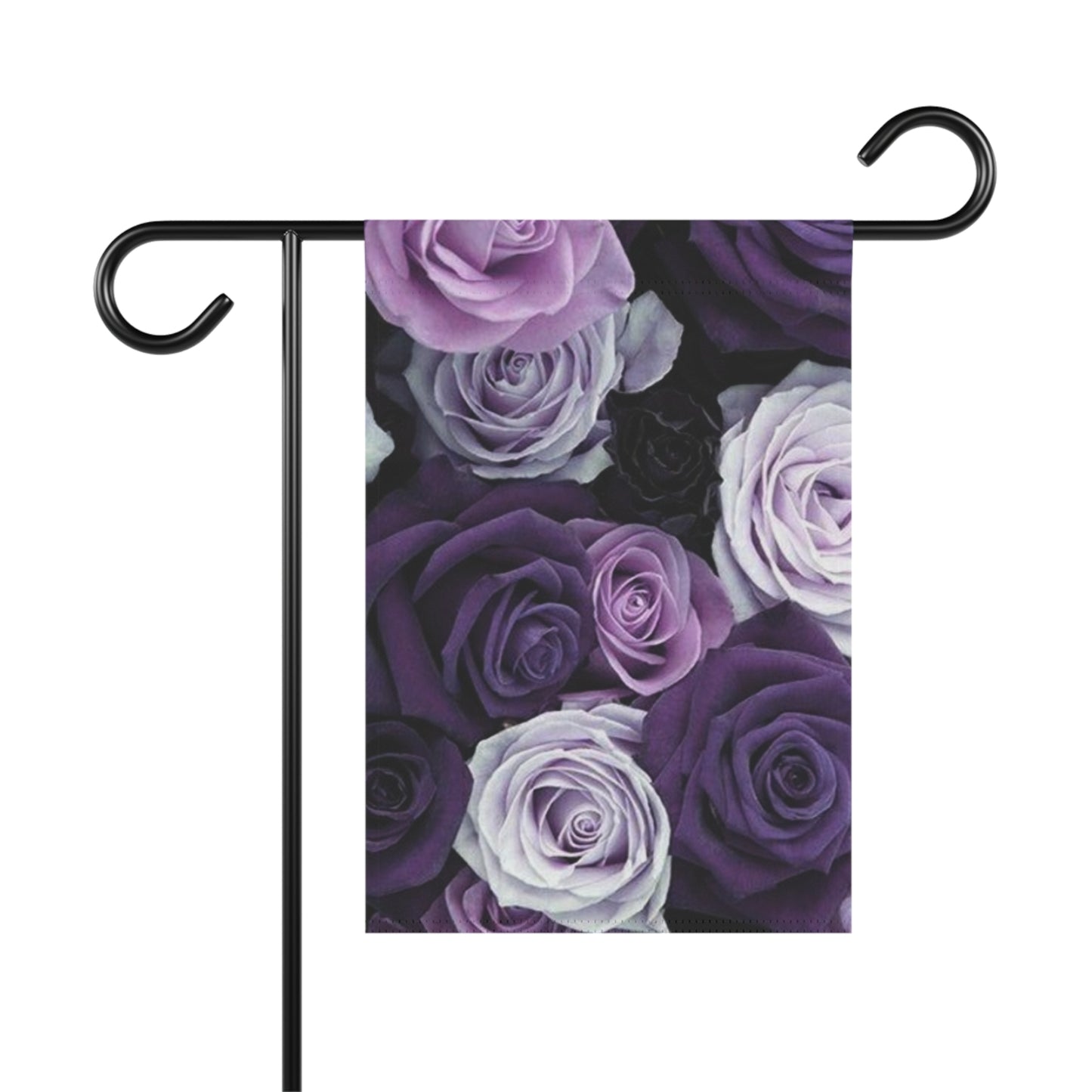 Purple Rose Floral Garden and House Banner – Graceful Outdoor Accent