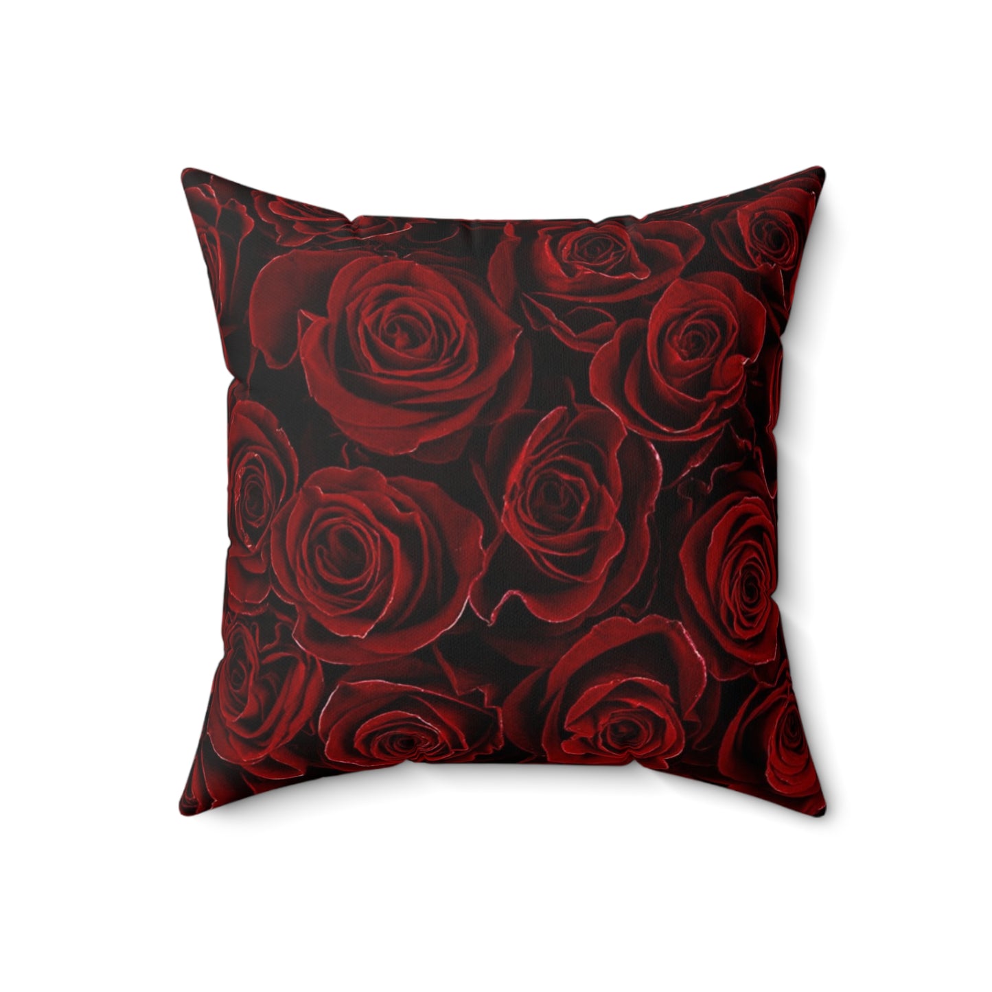 Red Roses Floral Square Pillow – Classic & Cozy Style