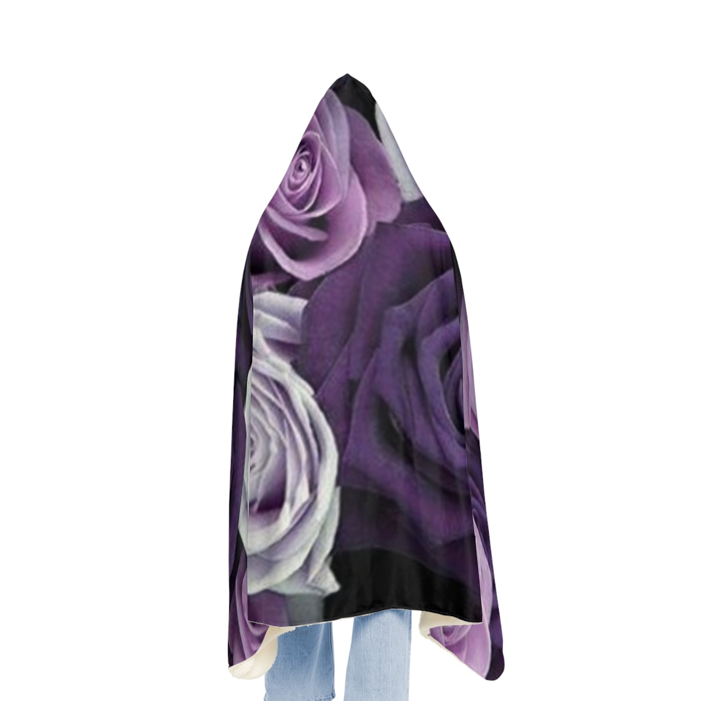 Purple Roses Hood Blanket