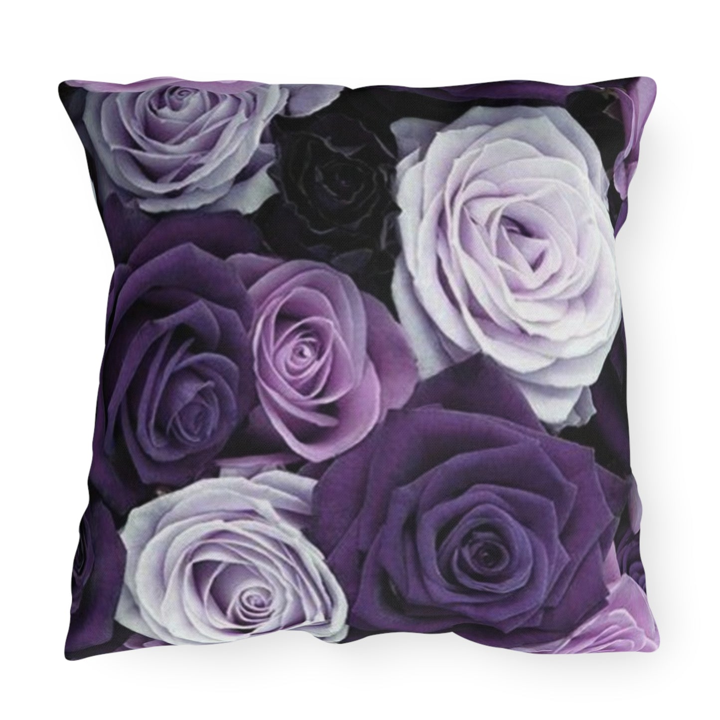 Purple Roses Floral Outdoor Pillow