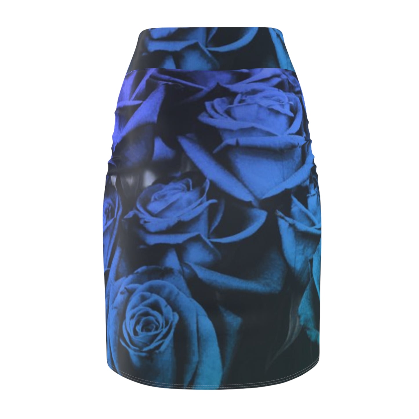 Blue Roses Pencil Skirt