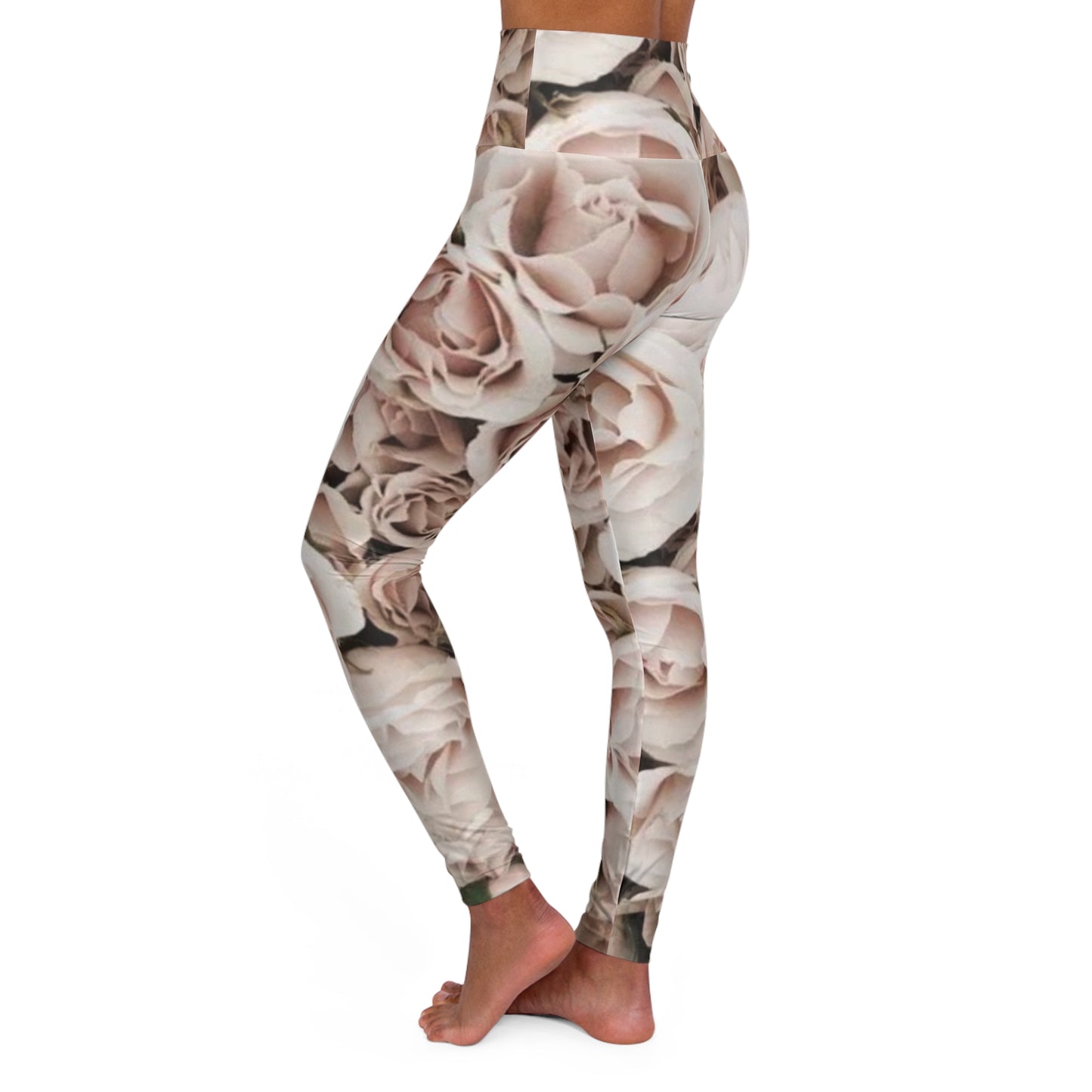 Light Pink Floral Skinny Fit Legging for Gym