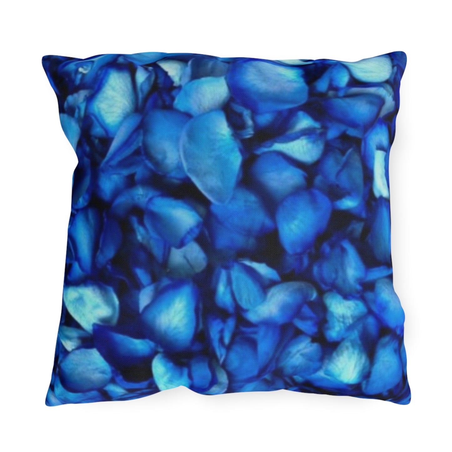 Blue Petals Floral Outdoor Pillow