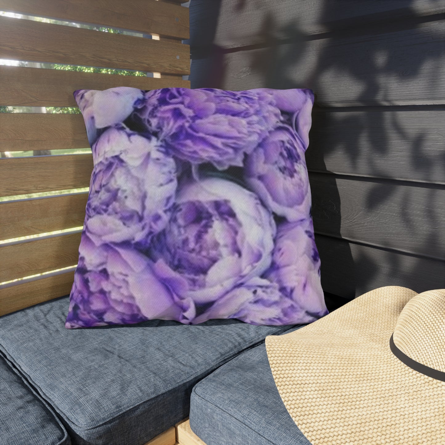 Purple Peony Outdoor Pillow