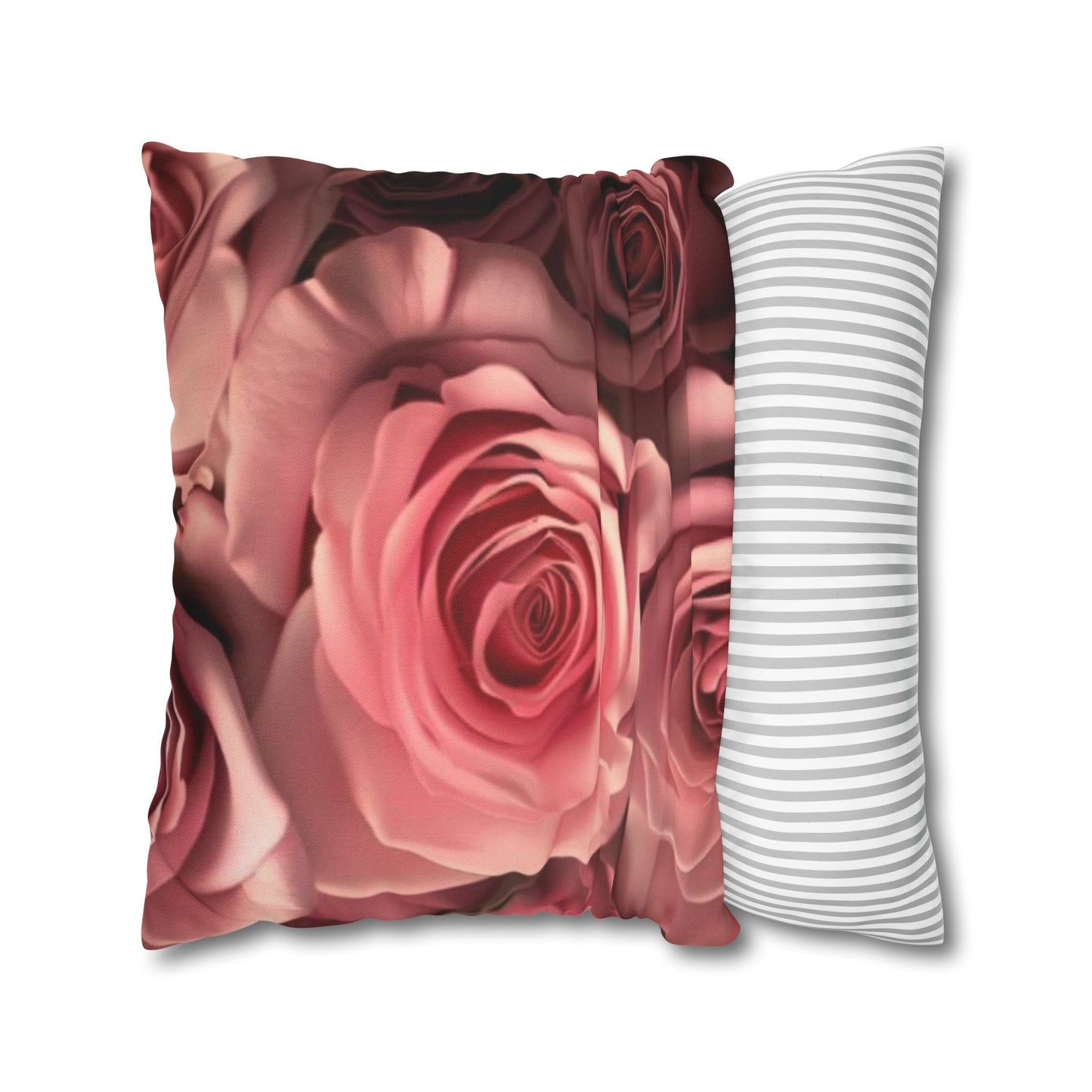 Pink Roses Square Pillowcase