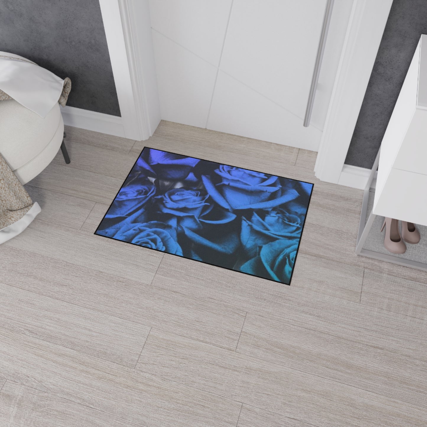 Blue Roses Heavy Duty Floor Mat