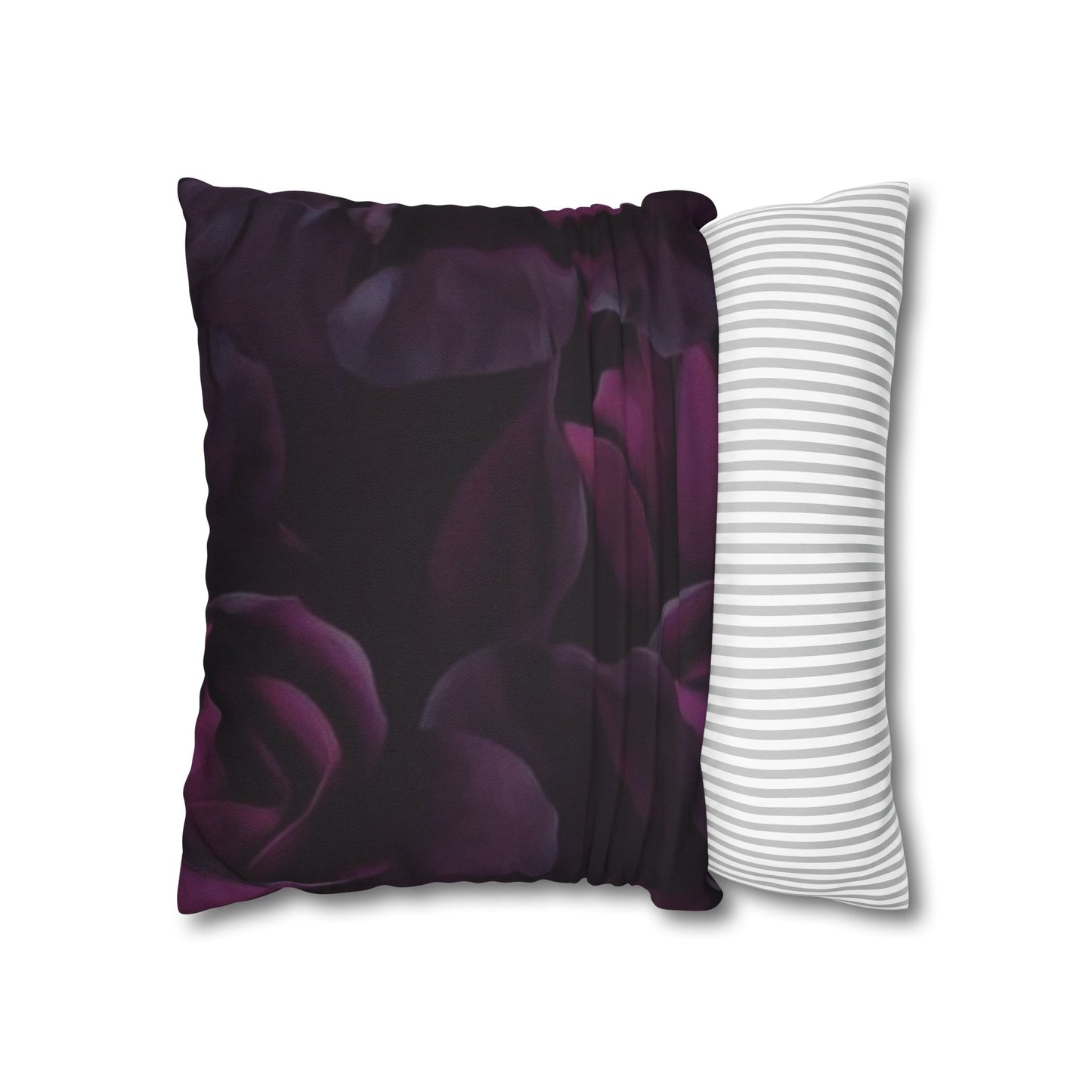 Dark Purple Floral Square Pillowcase
