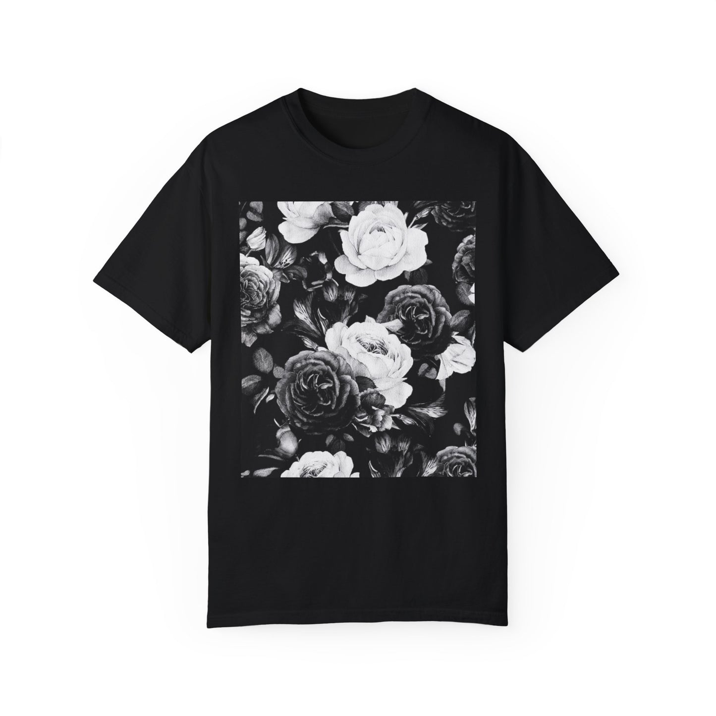 Black & White Floral T-shirt Relaxed Fit