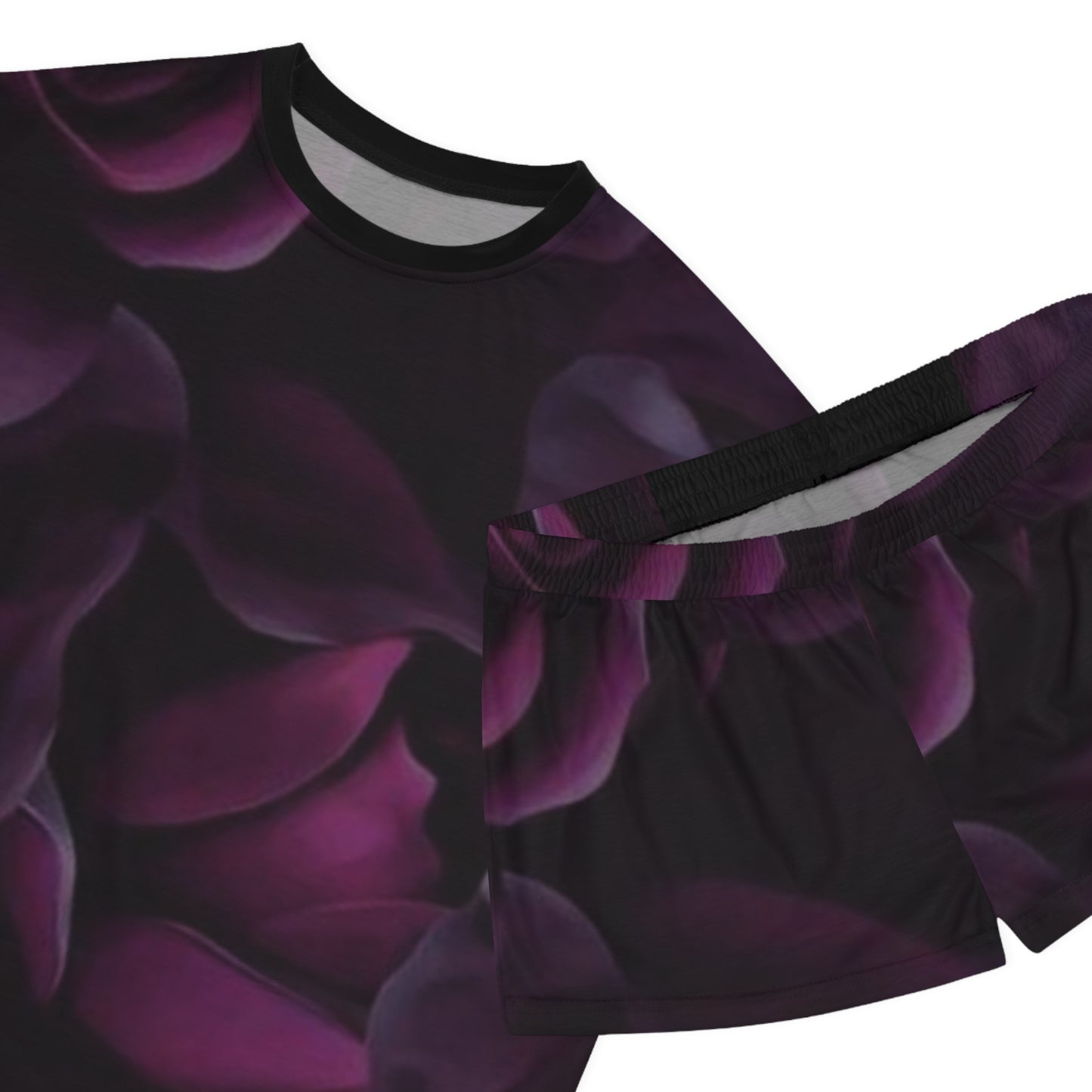 Dark Purple Floral Pajama Set
