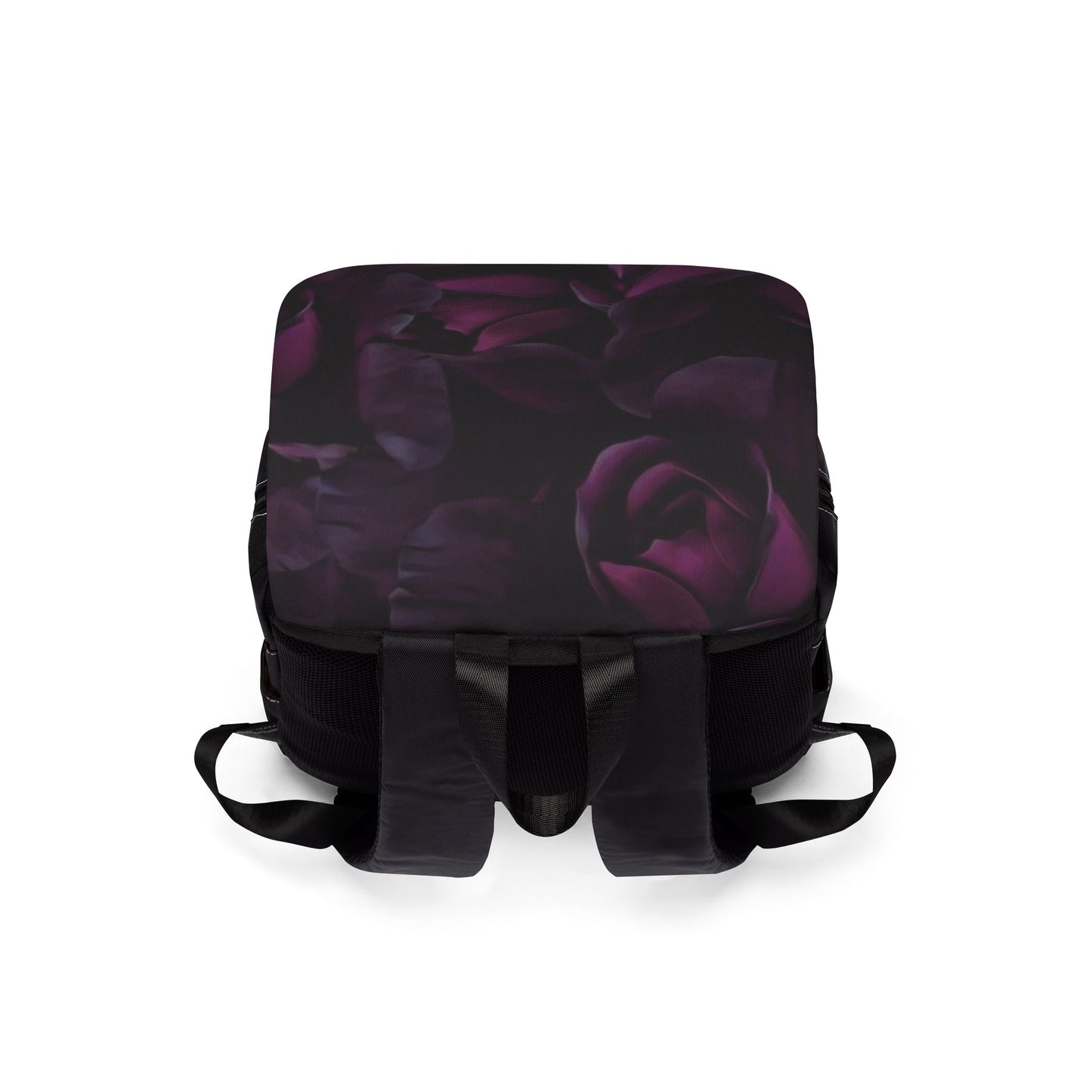 Dark Purple Floral Flap Backpack