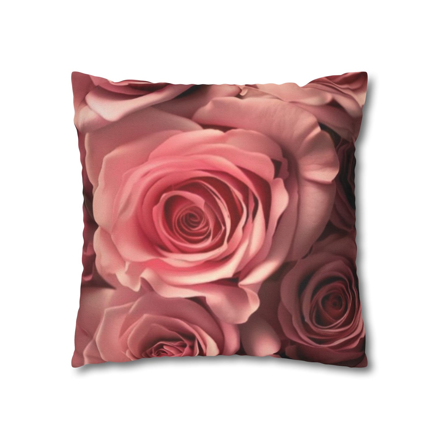 Pink Roses Square Pillowcase