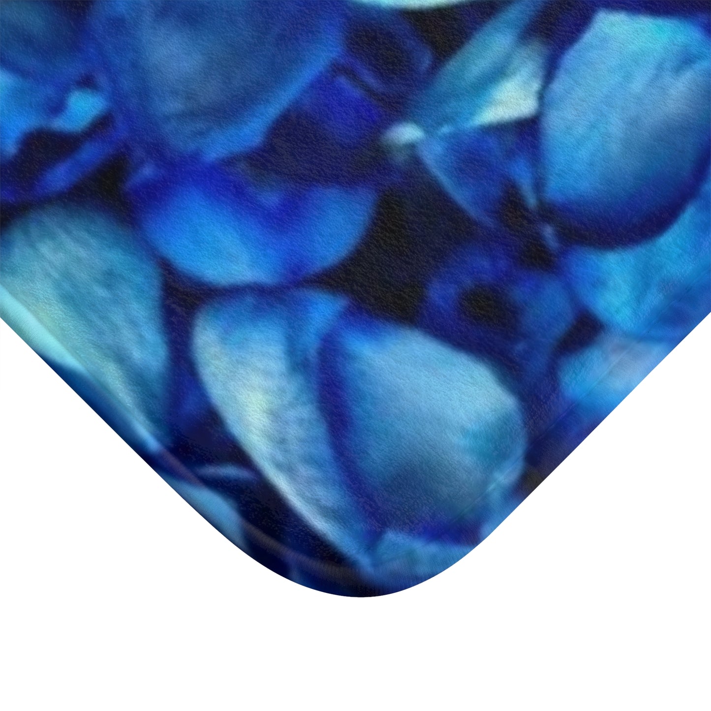 Blue Petals Floral Bath Mat Anti Slipping