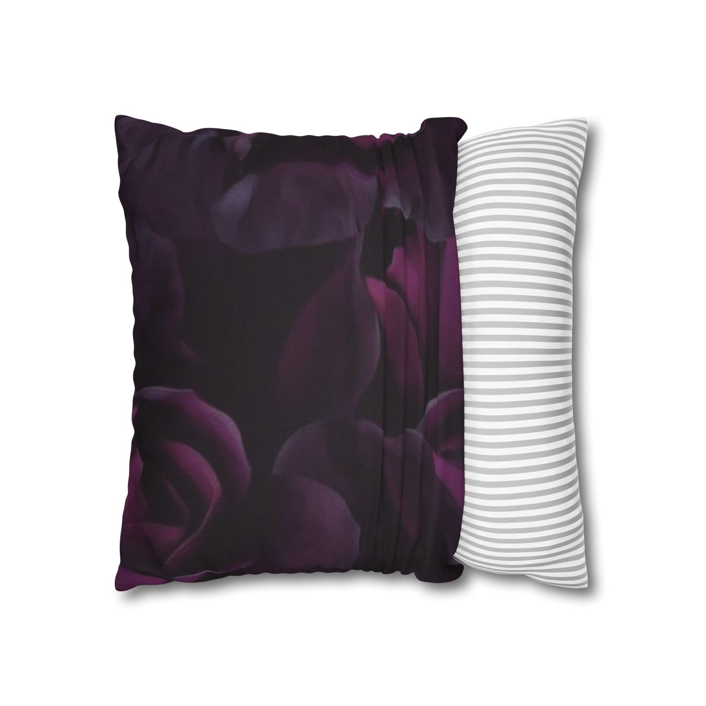 Dark Purple Floral Square Pillowcase