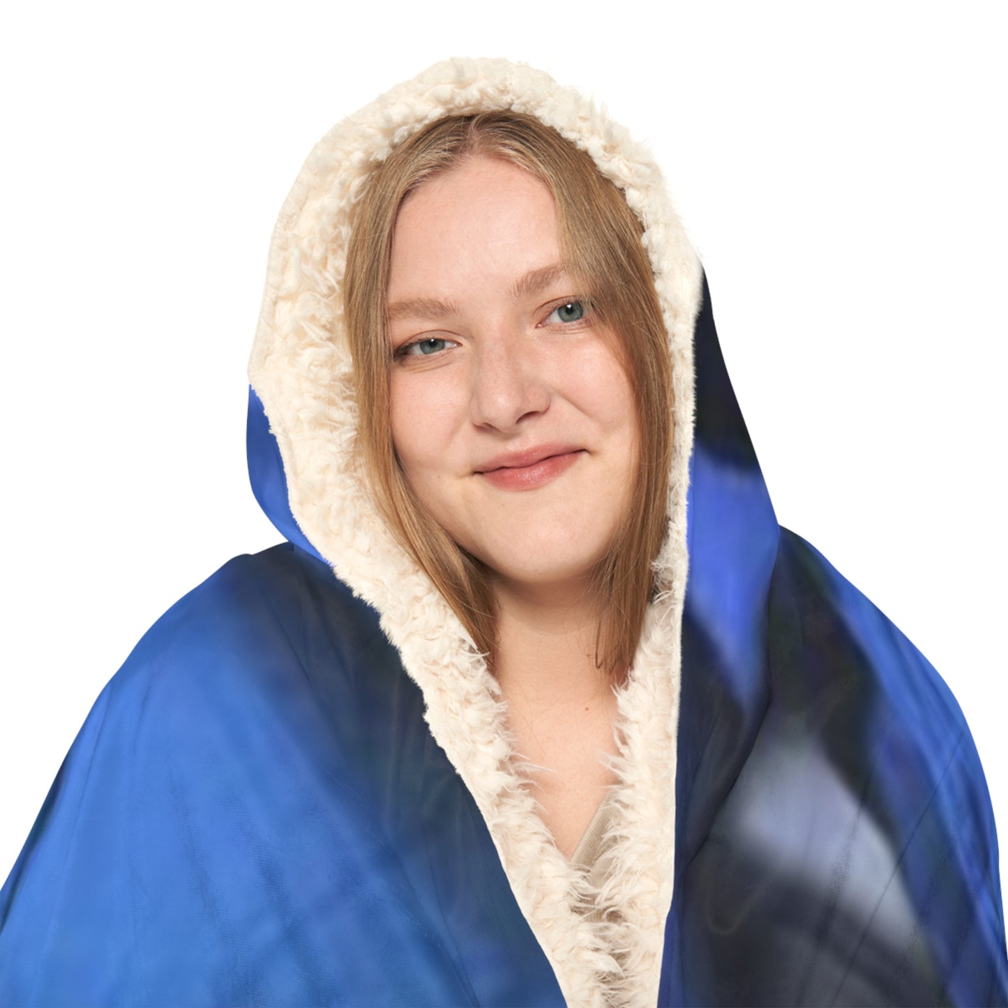 Blue Roses Hood Blanket