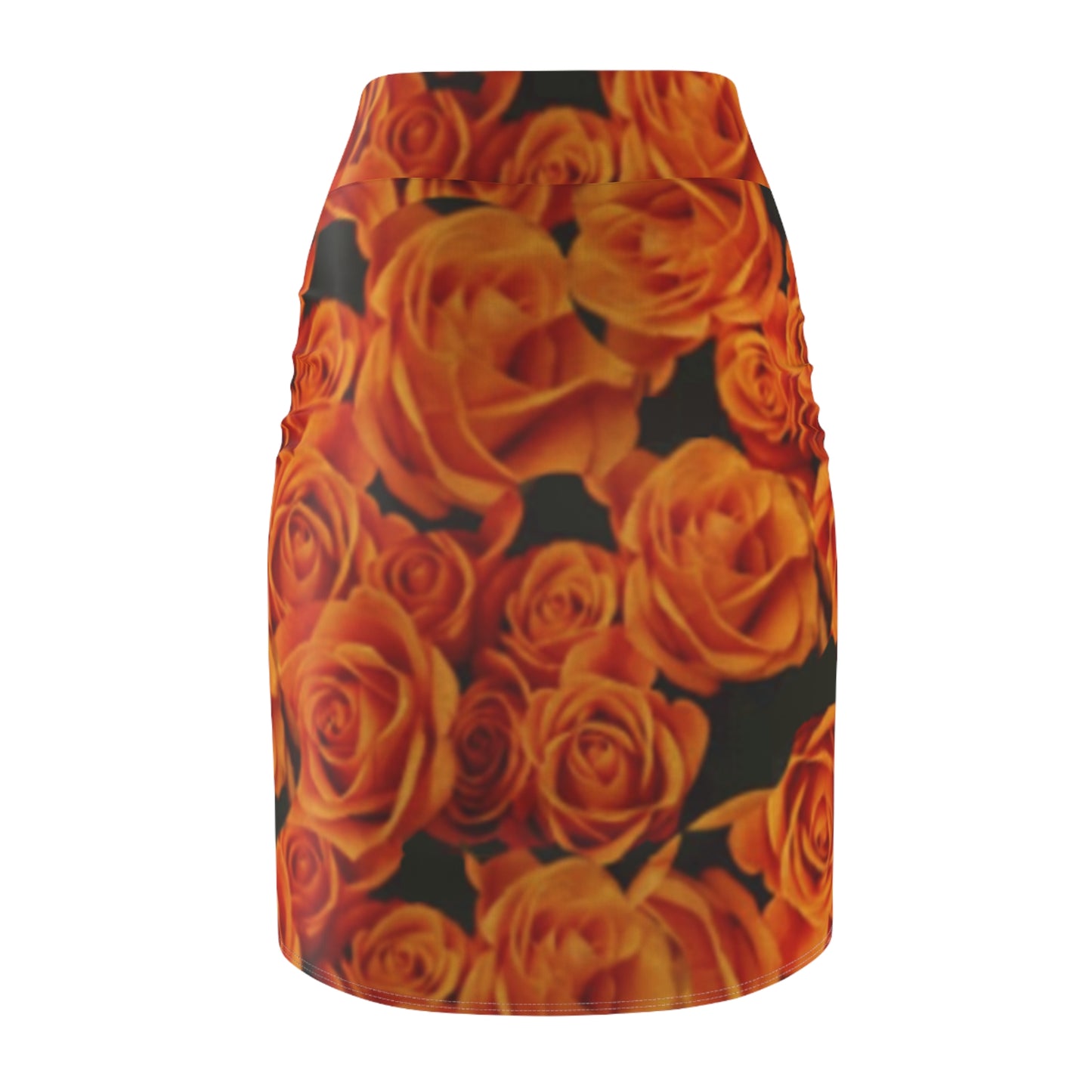 Orange Roses Pencil Skirt