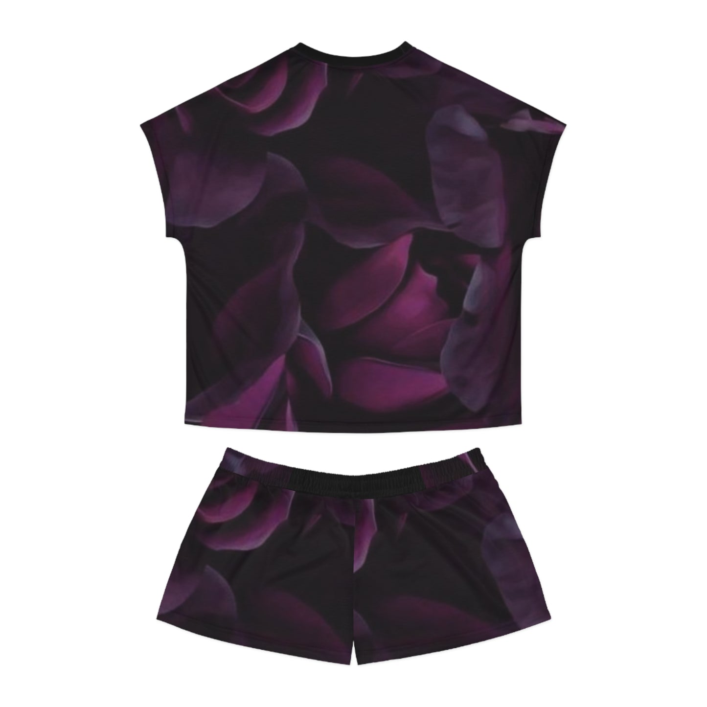 Dark Purple Floral Pajama Set