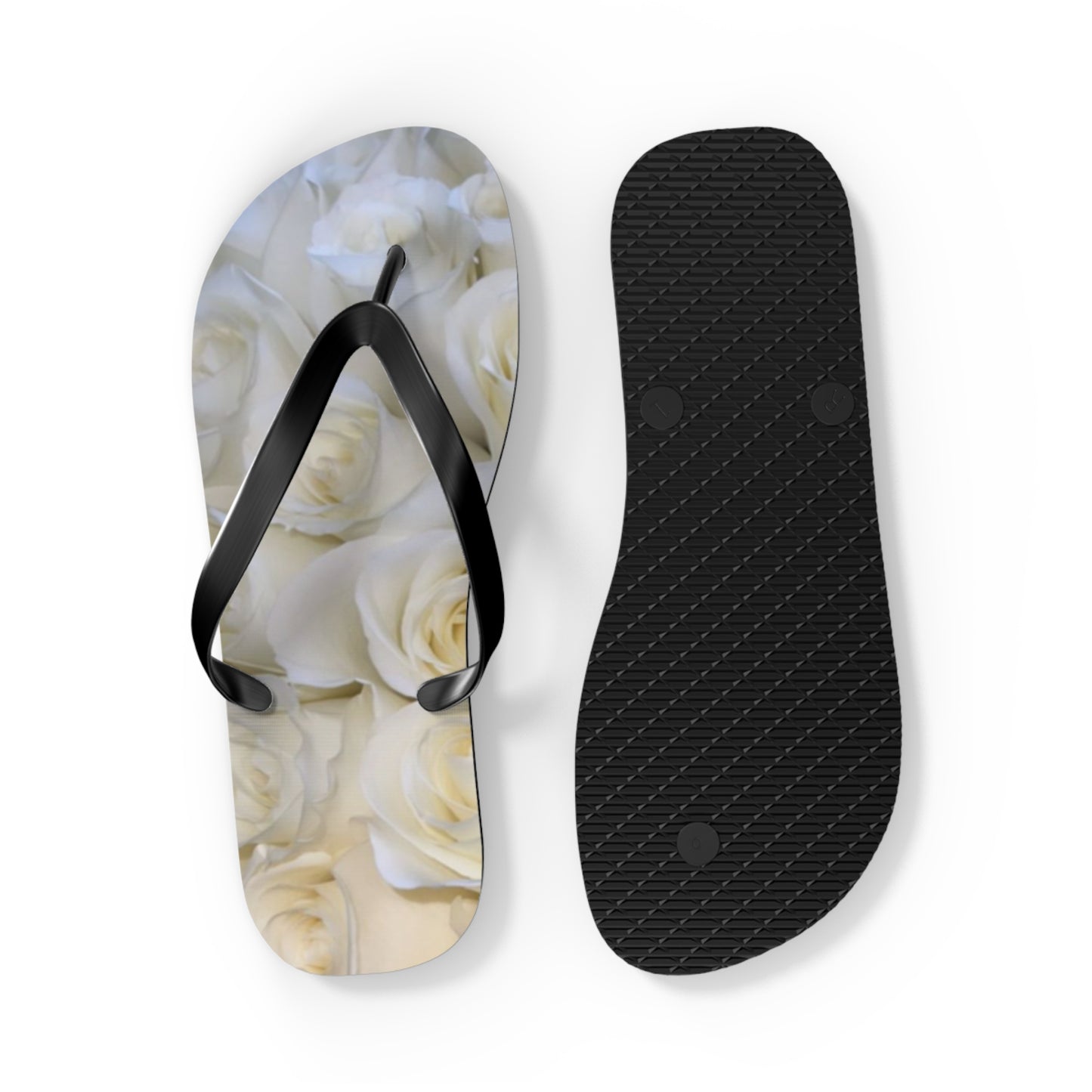 White Roses Flip Flops