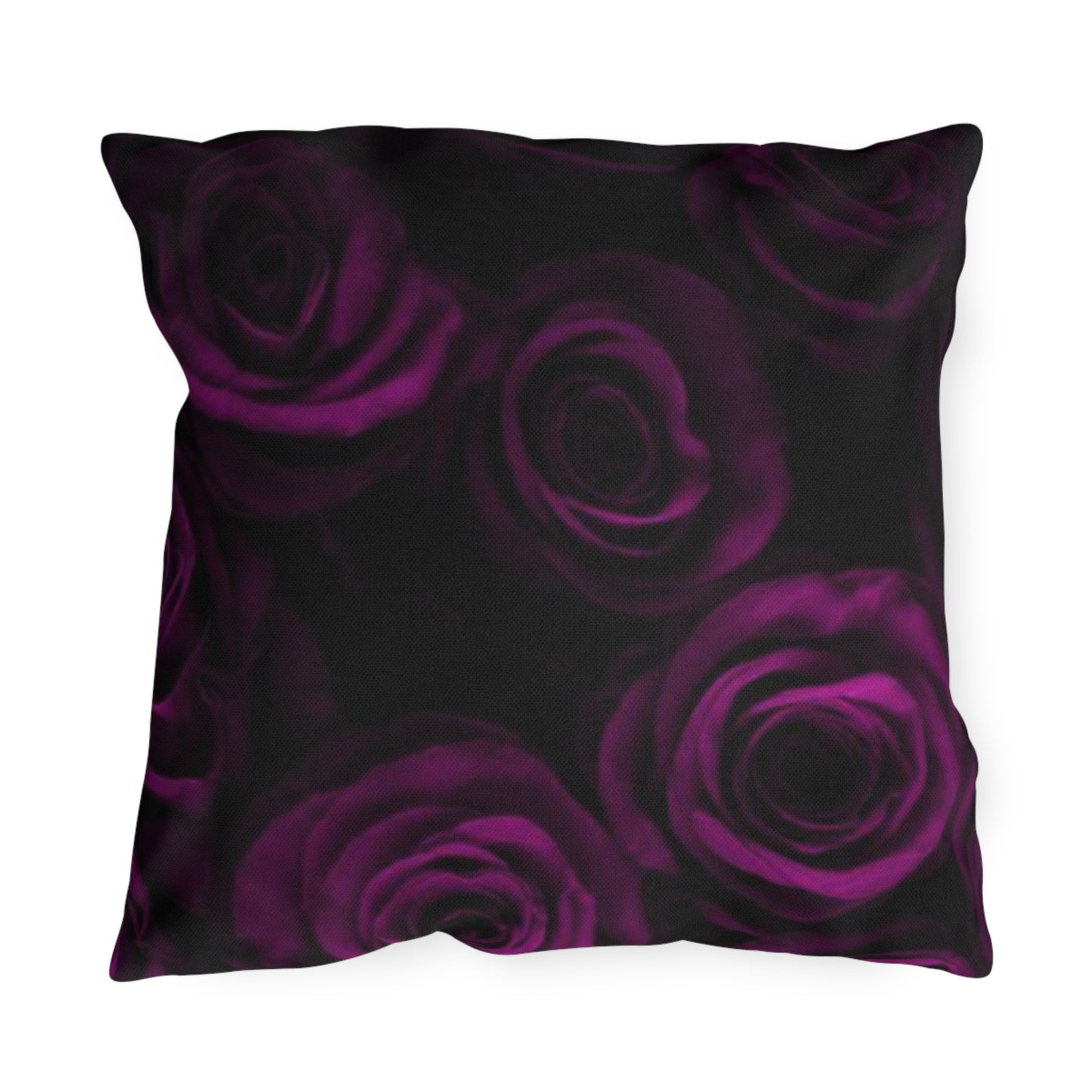 Dark Purple Roses Outdoor Pillow