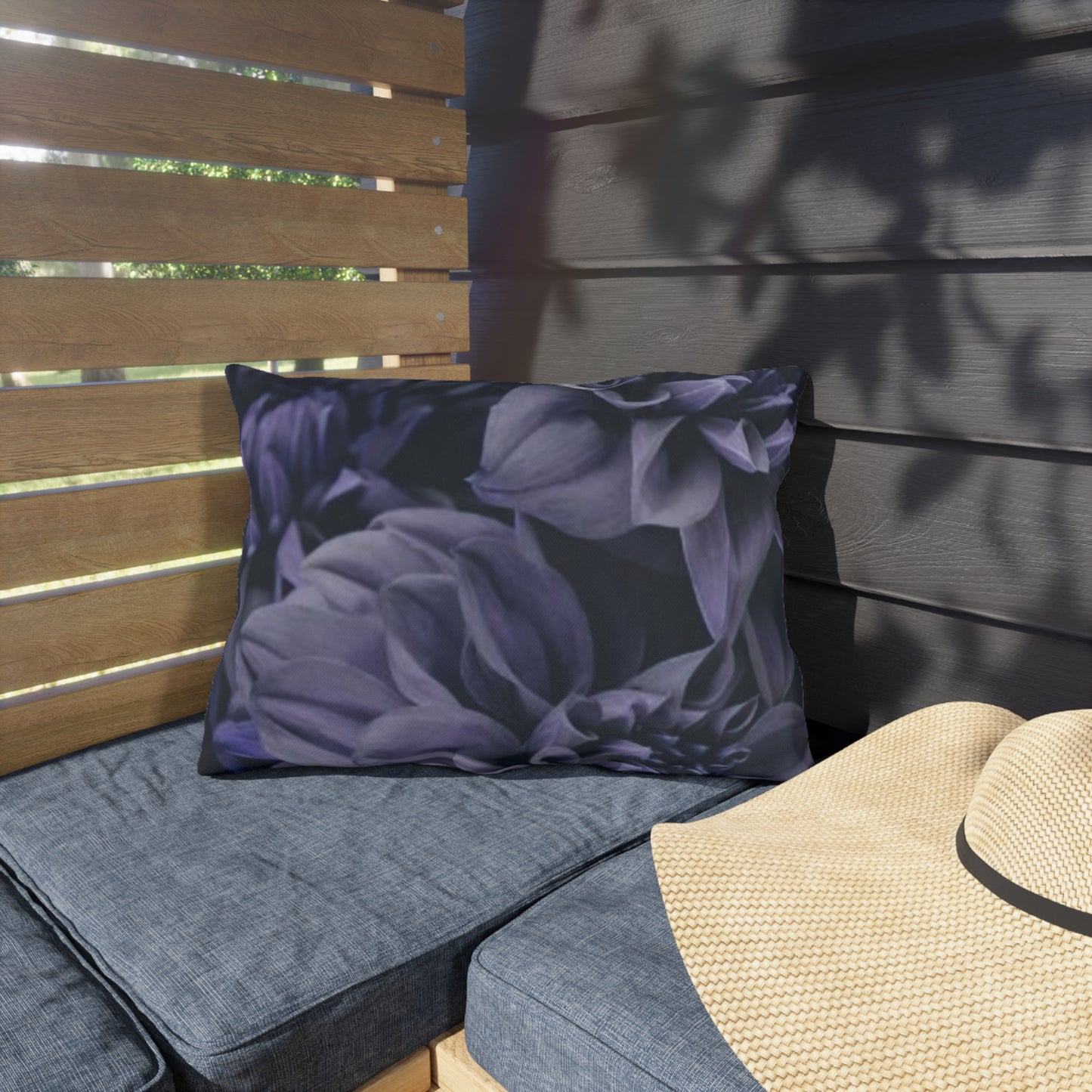 Blue Dahlia Outdoor Pillow