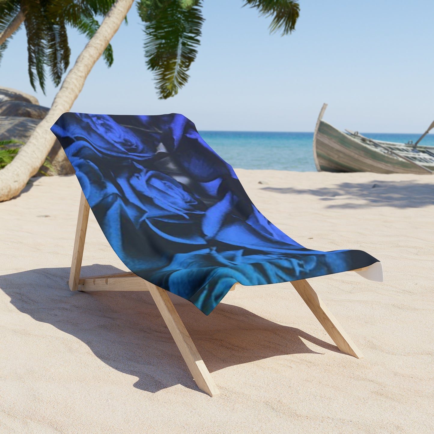 Blue Roses Beach Towel