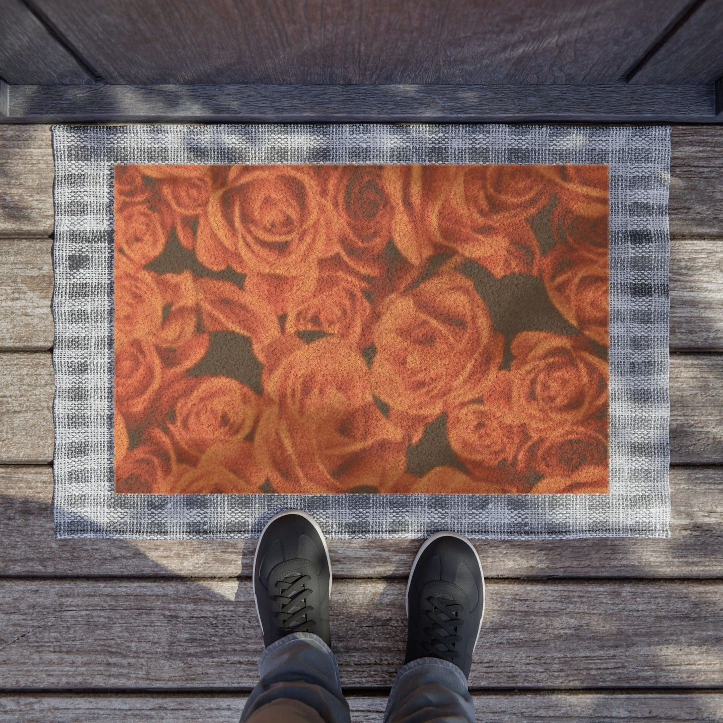 Orange Roses Doormat