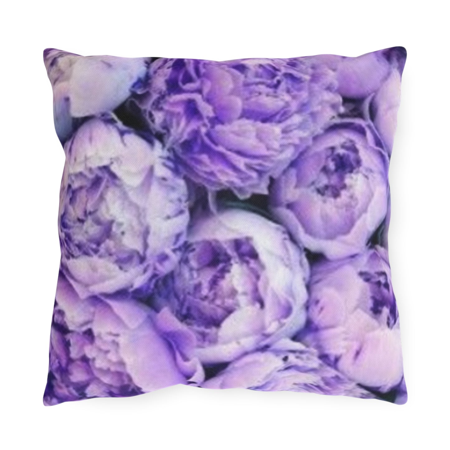 Purple Peony Floral Outdoor Pillow