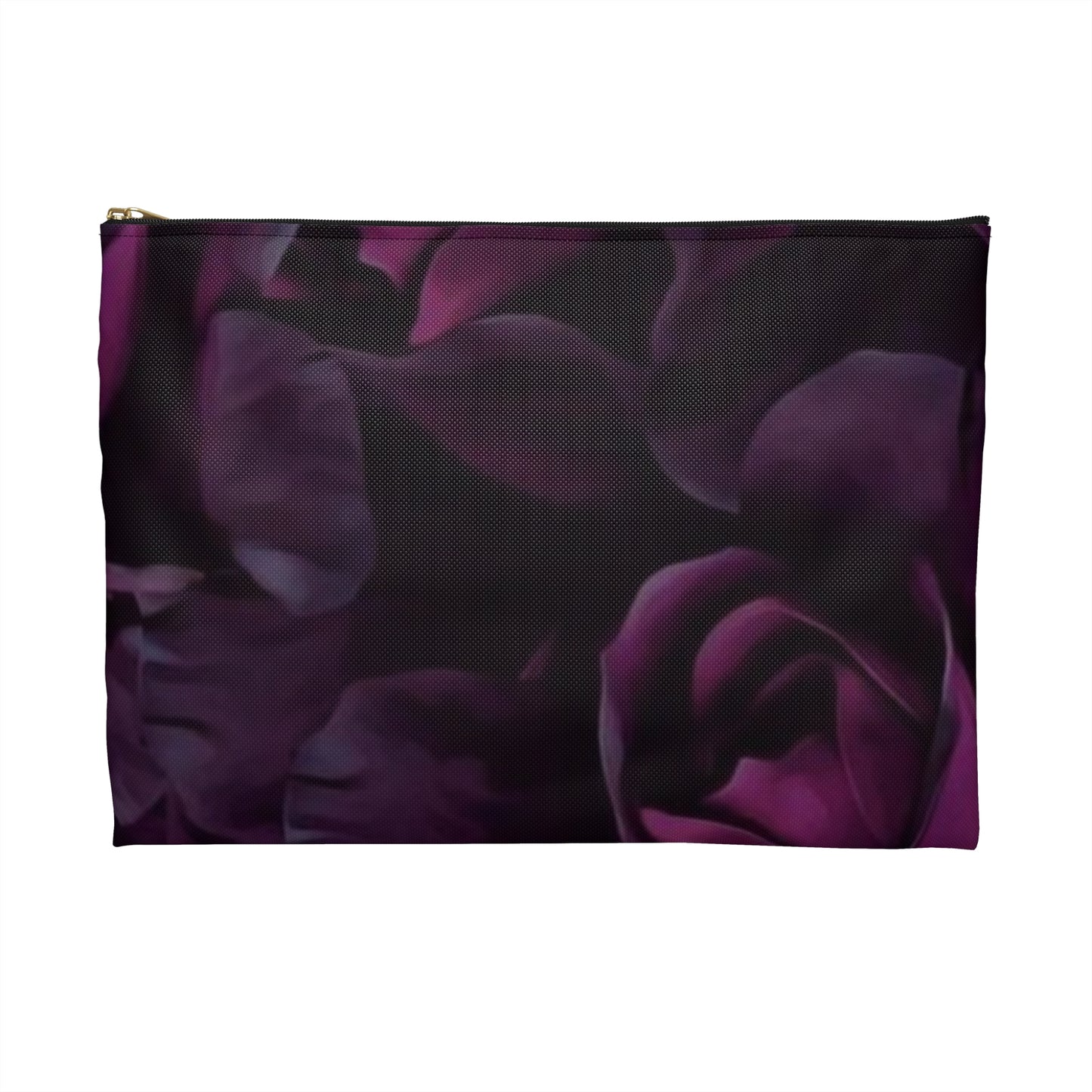 Dark Purple Floral Accessory Pouch