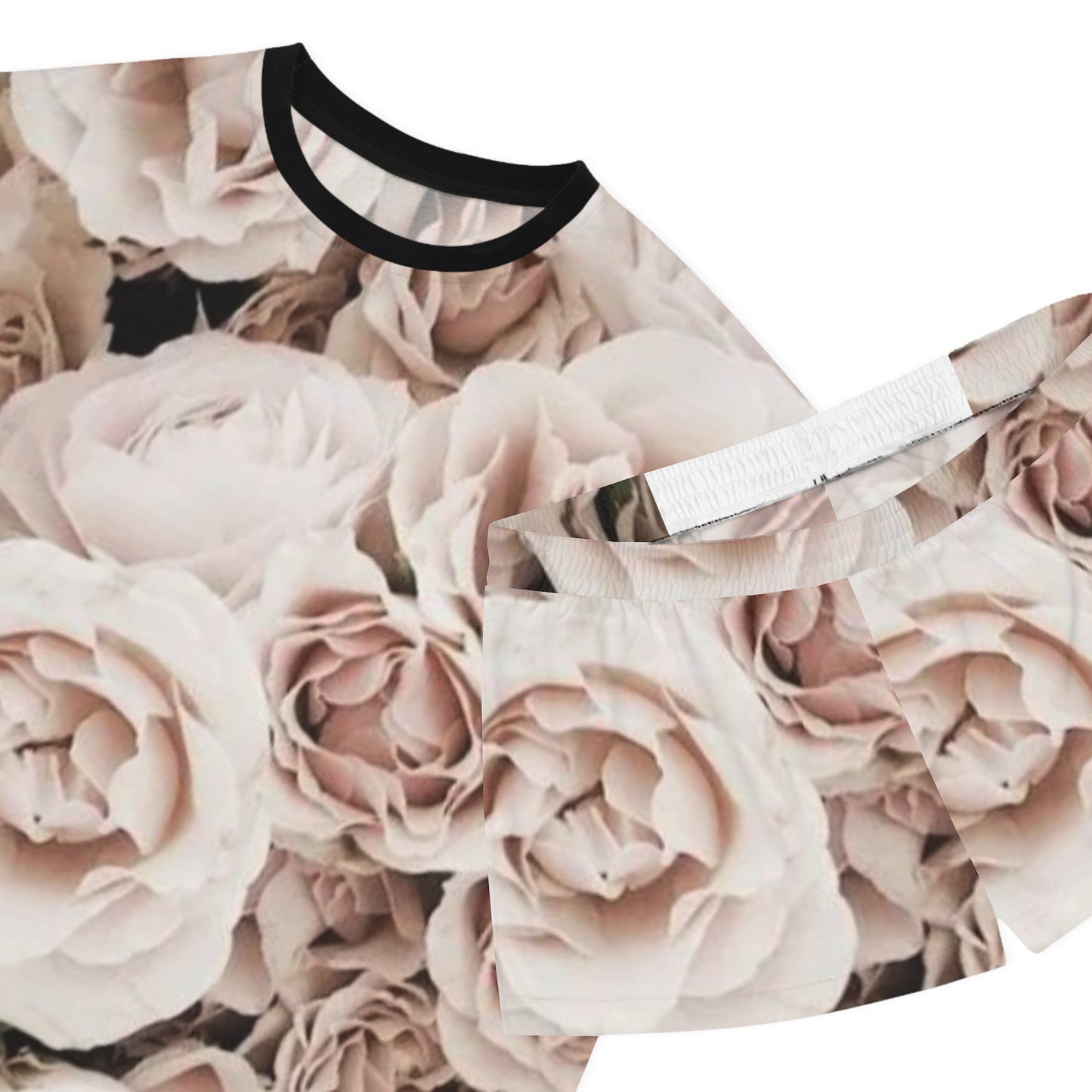 Light Pink Floral Pajama Set for Women