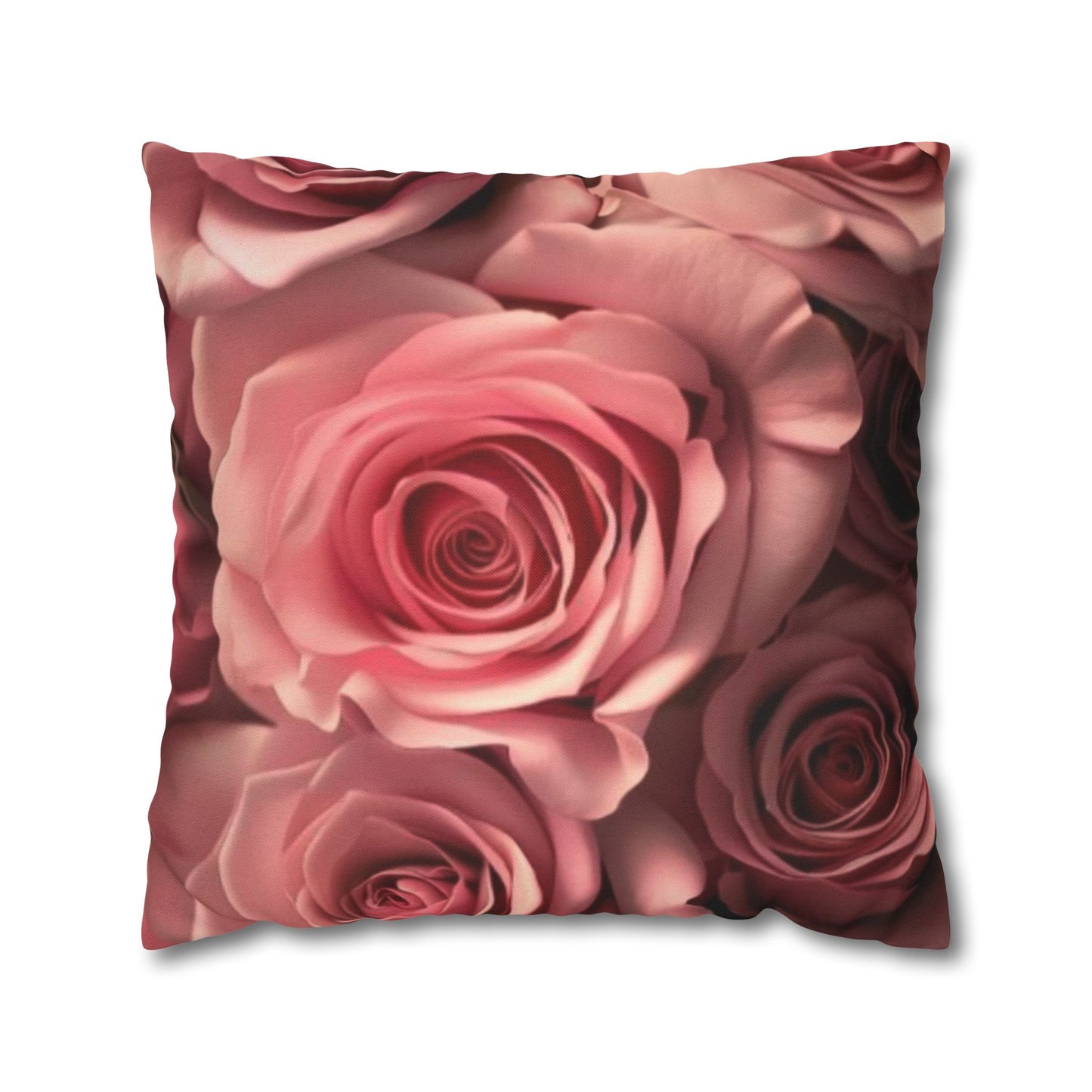 Pink Roses Square Pillowcase