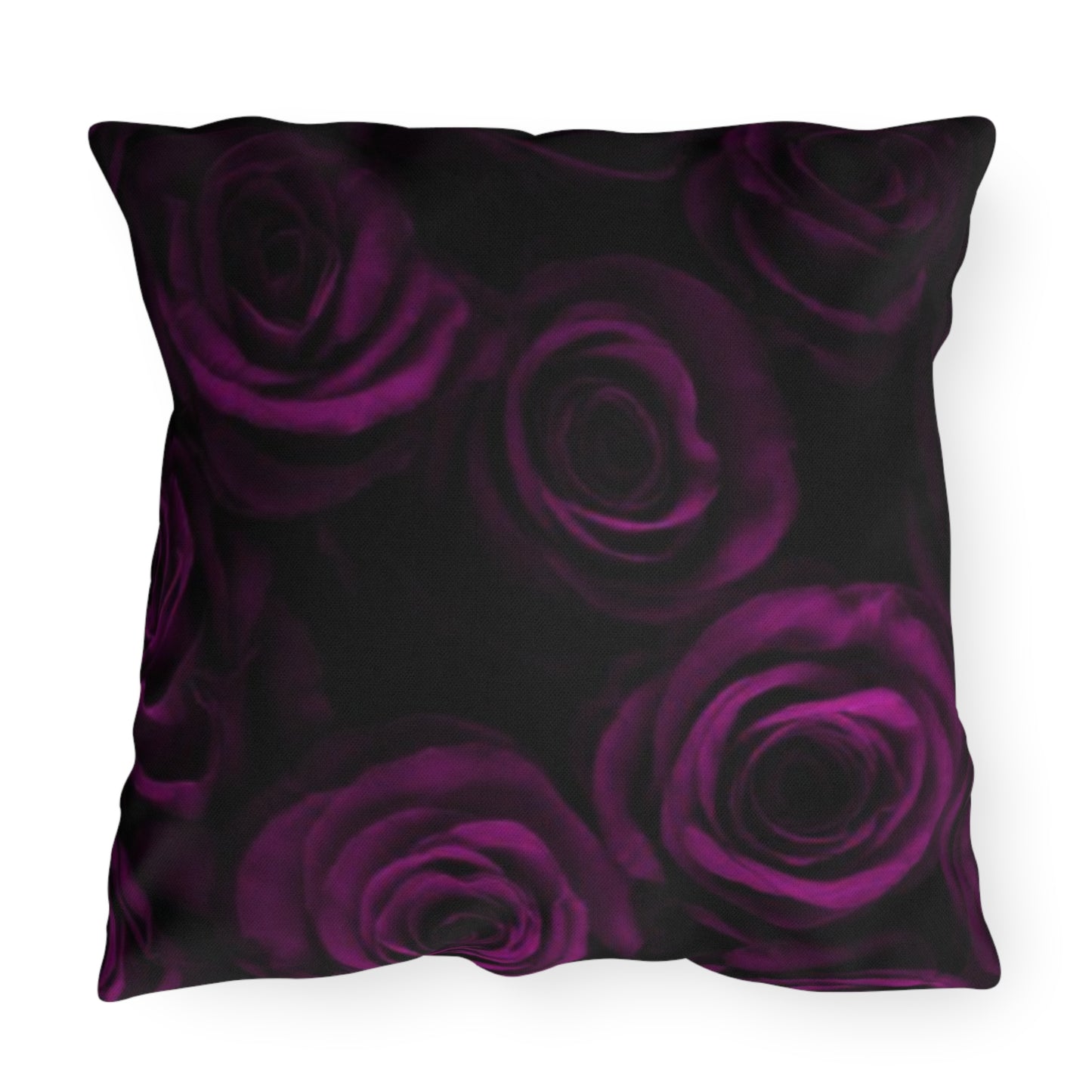 Dark Purple Roses Outdoor Pillow